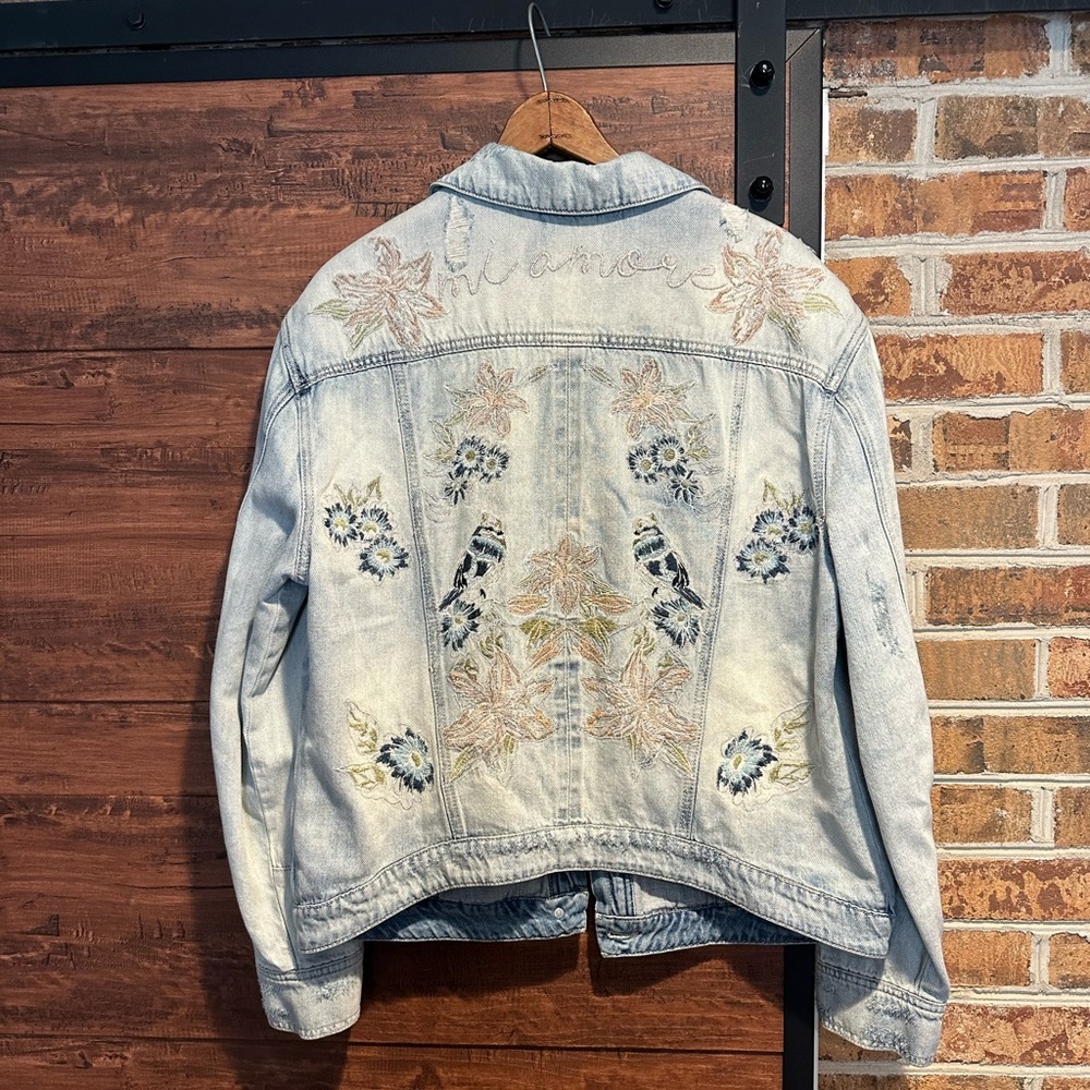 William Rast Embroidered Denim Jacket